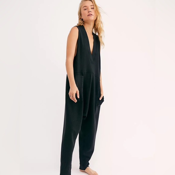 Free People Whats Up Onesie Jumpsuit Black - Picture 3 of 6